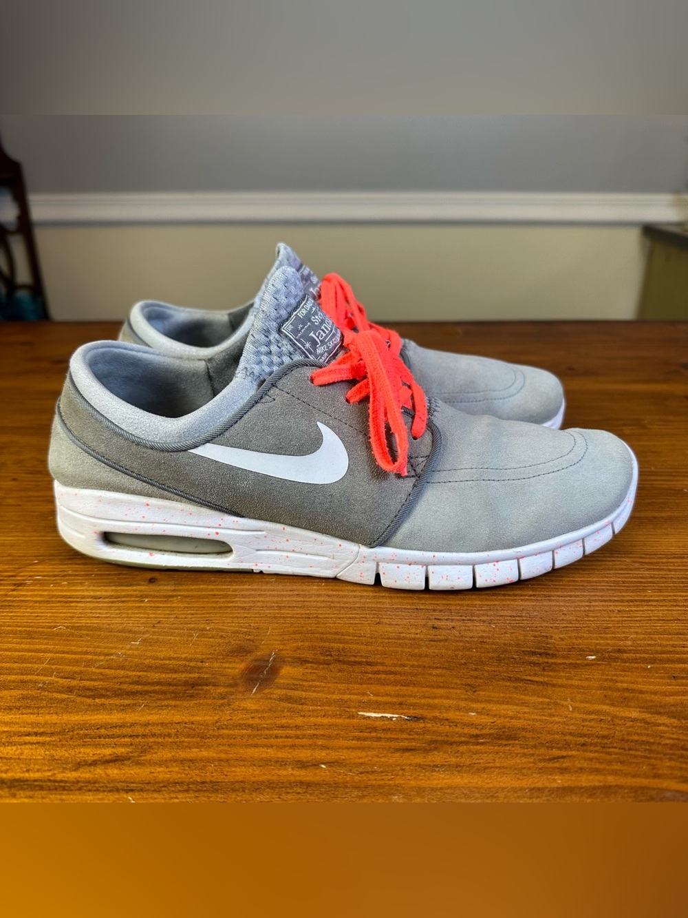 Nike SB Stefan Janoski Max Sneakers Wolf Grey / Hot Lava Men’s Size 9 - Picture 6 of 11